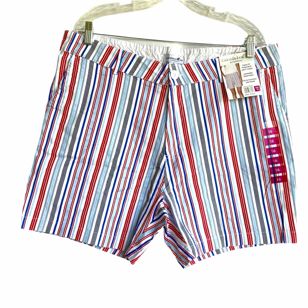 Caribbean Joe classic fit striped shorts. Sz16.